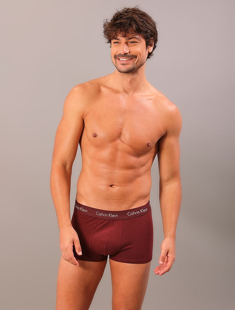 Kit 4 Cuecas Low Rise Trunk - Bordo/Caqui