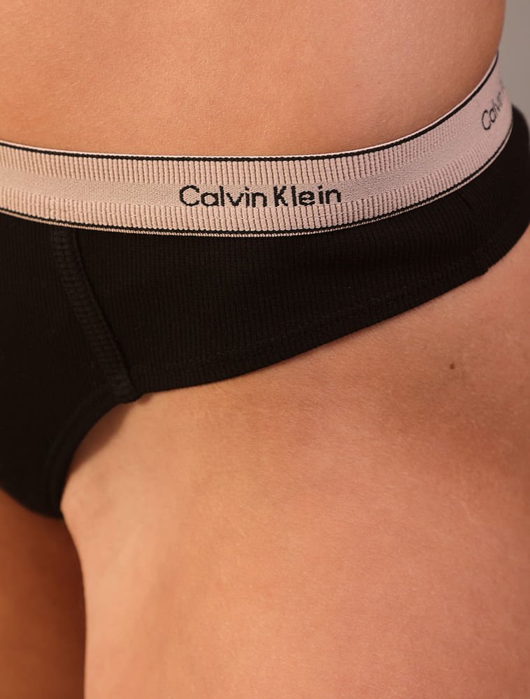 Calcinha Fio Dental Heritage Cotton - Preto Preto 4