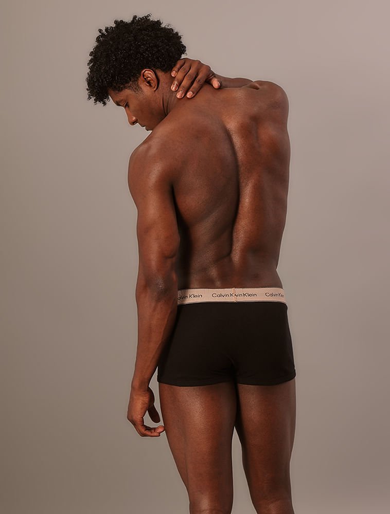 Cueca Low Rise Trunk Heritage Cotton - Preto Preto 2
