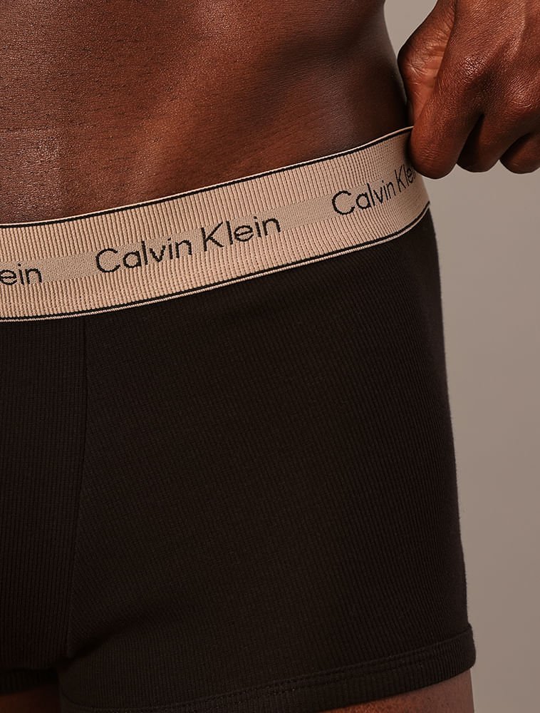 Cueca Low Rise Trunk Heritage Cotton - Preto Preto 3