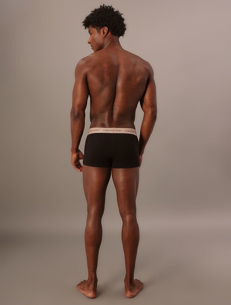 Cueca Low Rise Trunk Heritage Cotton - Preto Preto 5