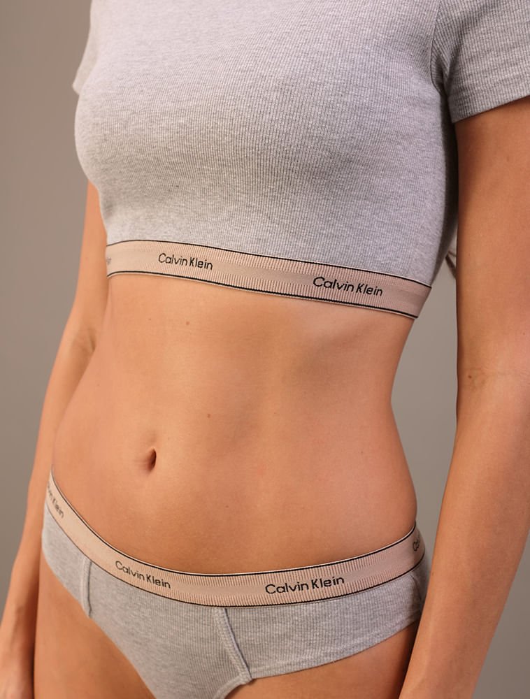Calcinha Tanga Heritage Cotton - Mescla Cinza 4
