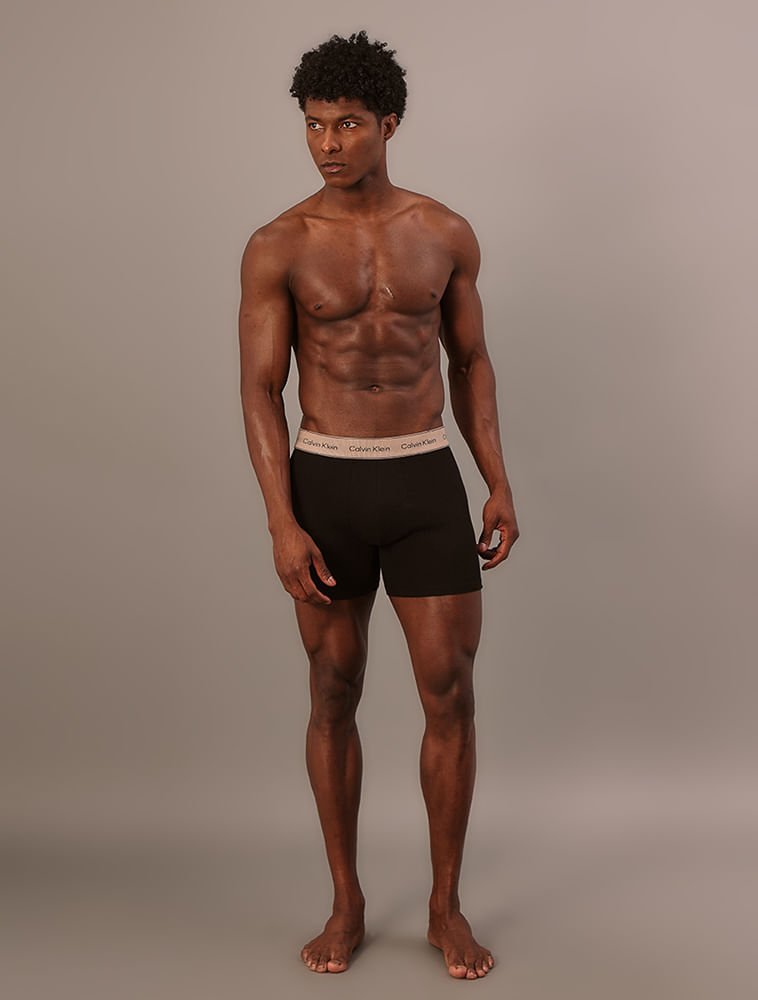 Cueca Boxer Haritage Cotton - Preto Preto 3