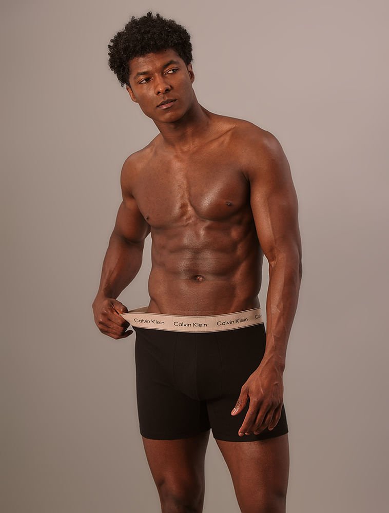 Cueca Boxer Haritage Cotton - Preto Preto 5