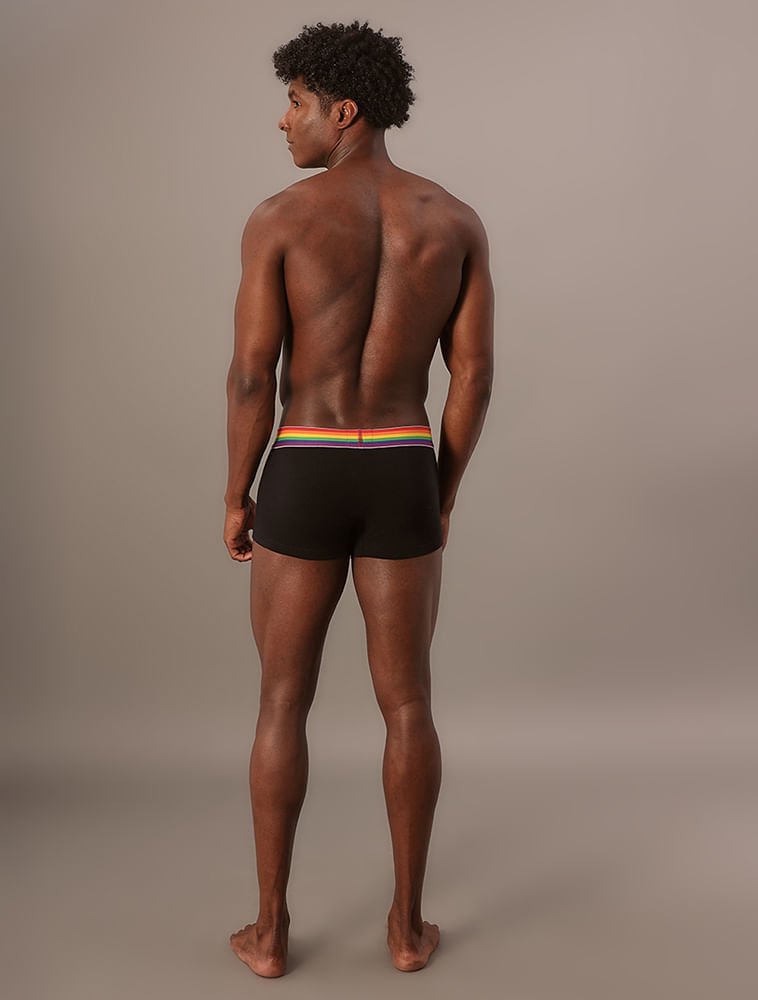 Cueca Low Rise Trunk Cotton Pride - Preto Preto 2