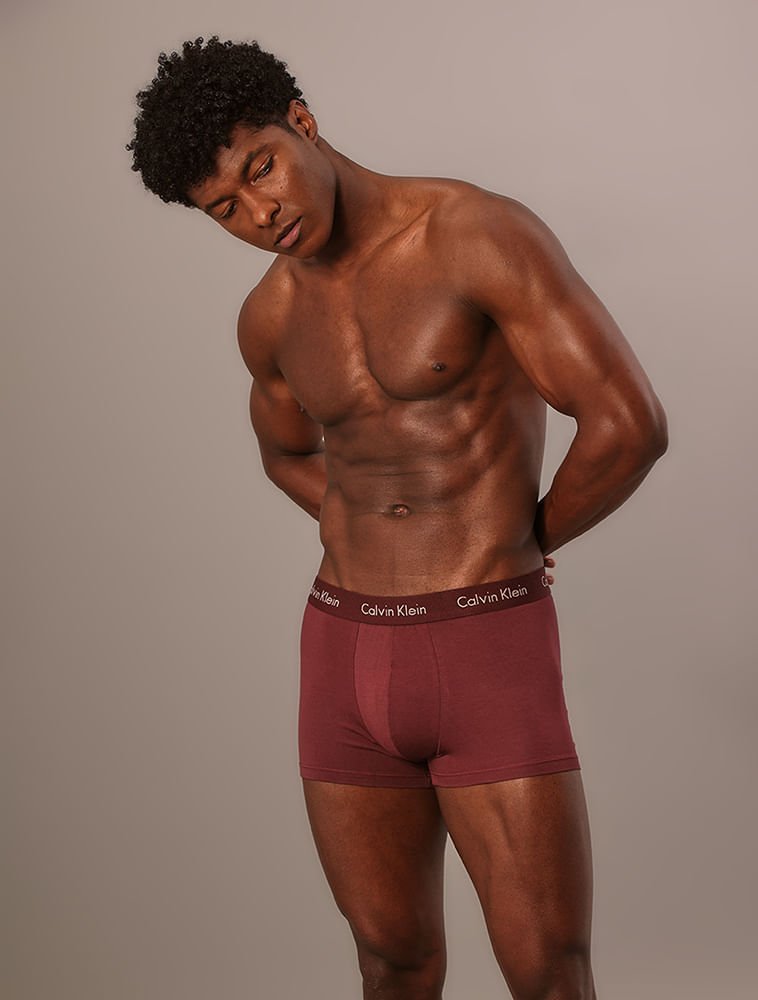 Cueca Trunk de Modal - Bordo/Caqui