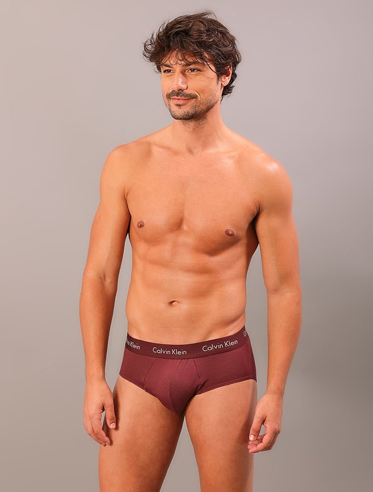 Cueca Brief Modal - Bordo/Caqui