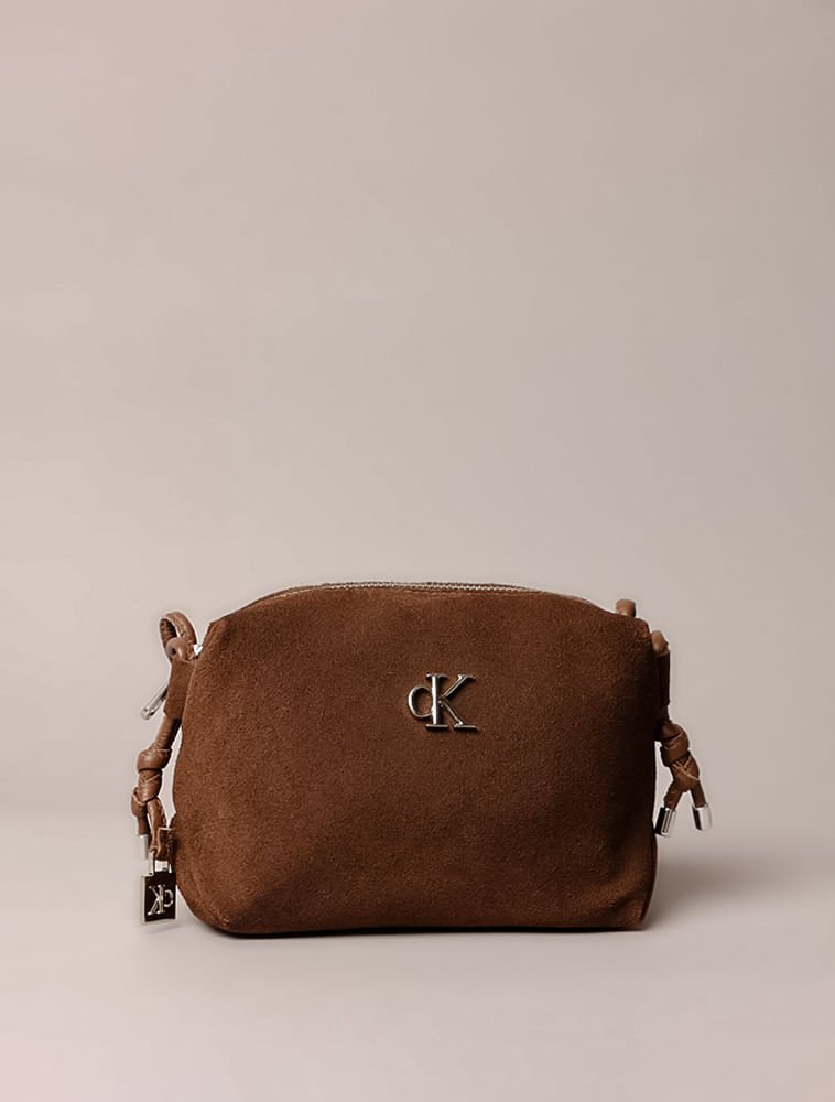 Bolsa Camera Bag Calvin Klein Jeans Feminino Camurça - Marrom