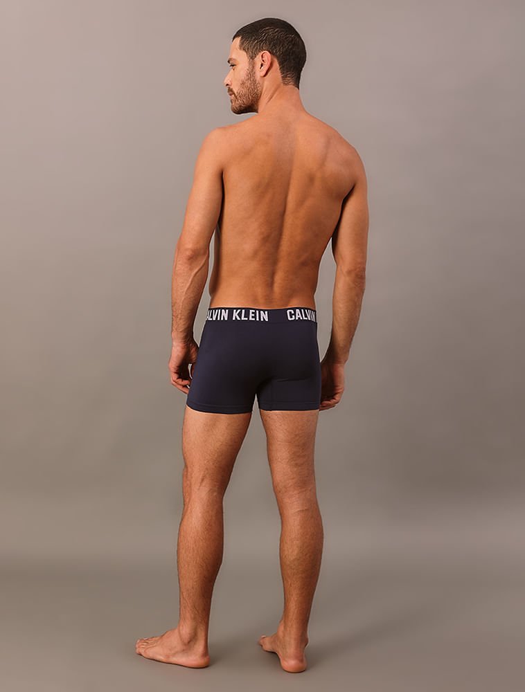 Kit 2 Cuecas Trunk Sem Costura - Azul Marinho / Mescla Multicores 2