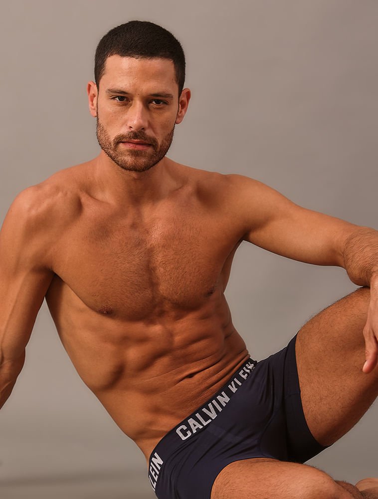 Kit 2 Cuecas Trunk Sem Costura - Azul Marinho / Mescla Multicores 5