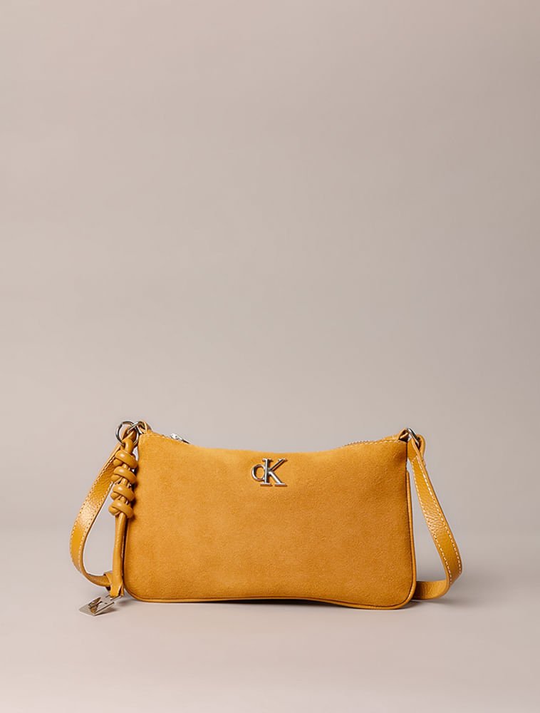 Bolsa Pequena Calvin Klein Jeans Feminino Camurça - Mostarda