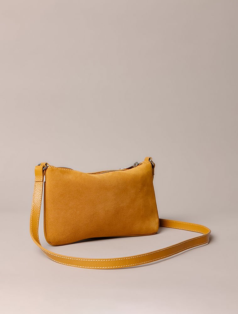 Bolsa Pequena Calvin Klein Jeans Feminino Camurça - Mostarda Amarelo 2