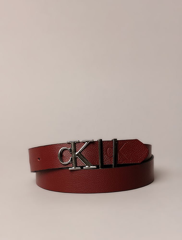 Cinto Calvin Klein Jeans Feminino Fivela Ck - Bordo