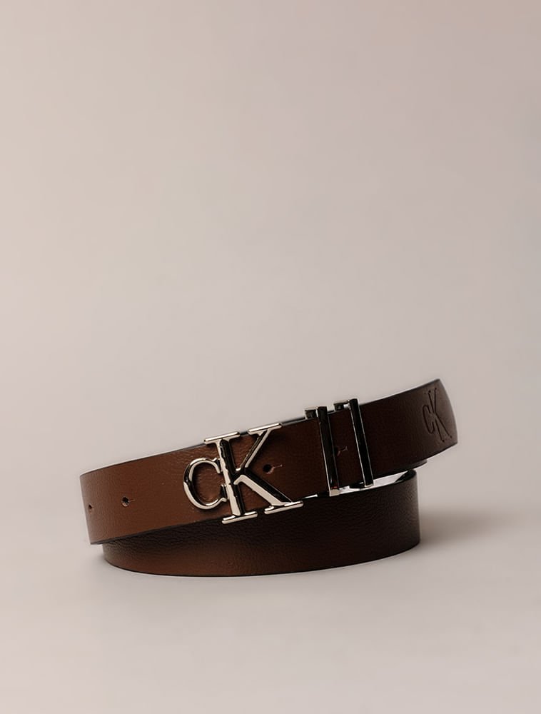 Cinto Calvin Klein Jeans Feminino Fivela Ck - Marrom