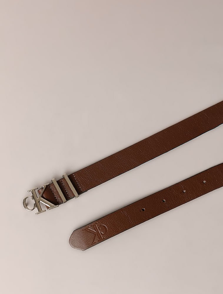 Cinto Calvin Klein Jeans Feminino Fivela Ck - Marrom Marrom 2