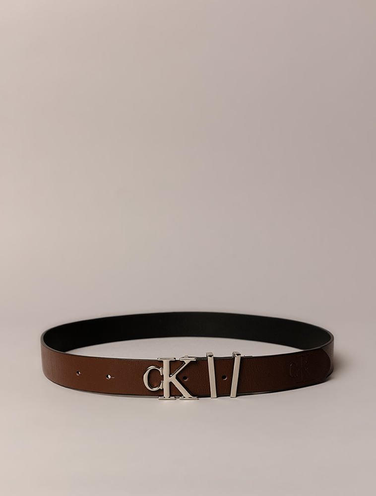 Cinto Calvin Klein Jeans Feminino Fivela Ck - Marrom Marrom 3