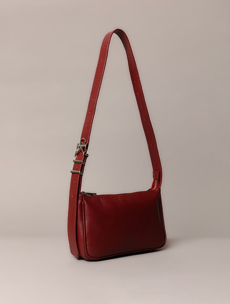 Shoulder Bag Calvin Klein Jeans Feminino Fivela Ck - Bordo Bordô 2