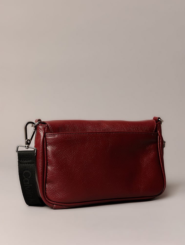 Bolsa Média Calvin Klein Jeans Feminino Chaveiro - Bordo