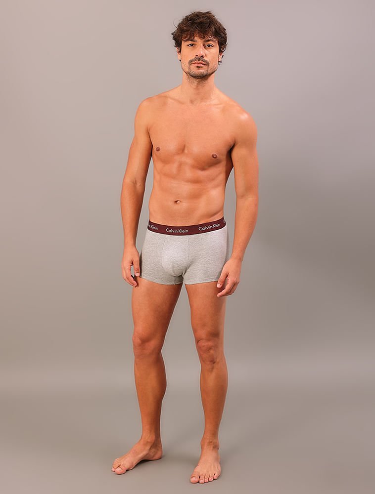 Kit 3 Cuecas Low Rise Trunk - Bordo/Caqui Multicores 3