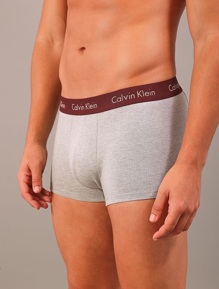 Kit 3 Cuecas Low Rise Trunk - Bordo/Caqui Multicores 4