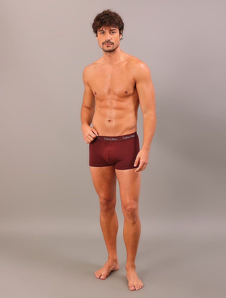 Kit 3 Cuecas Low Rise Trunk - Bordo/Caqui Multicores 6