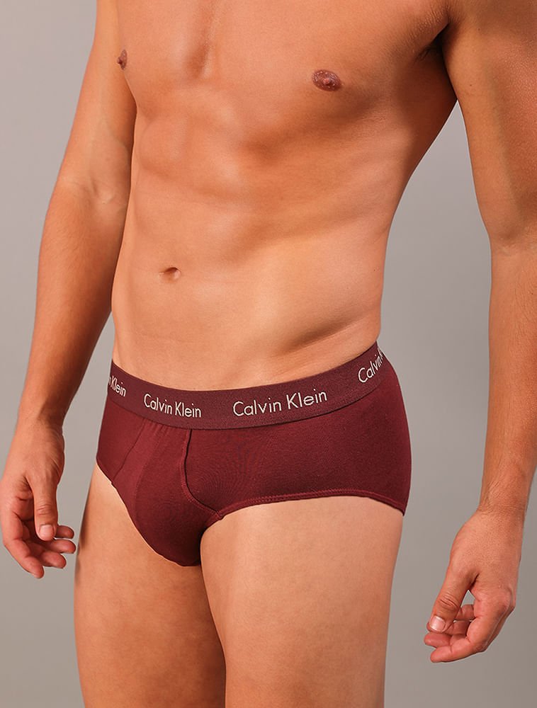 Kit 3 Cuecas Brief - Bordo/Caqui Multicores 4
