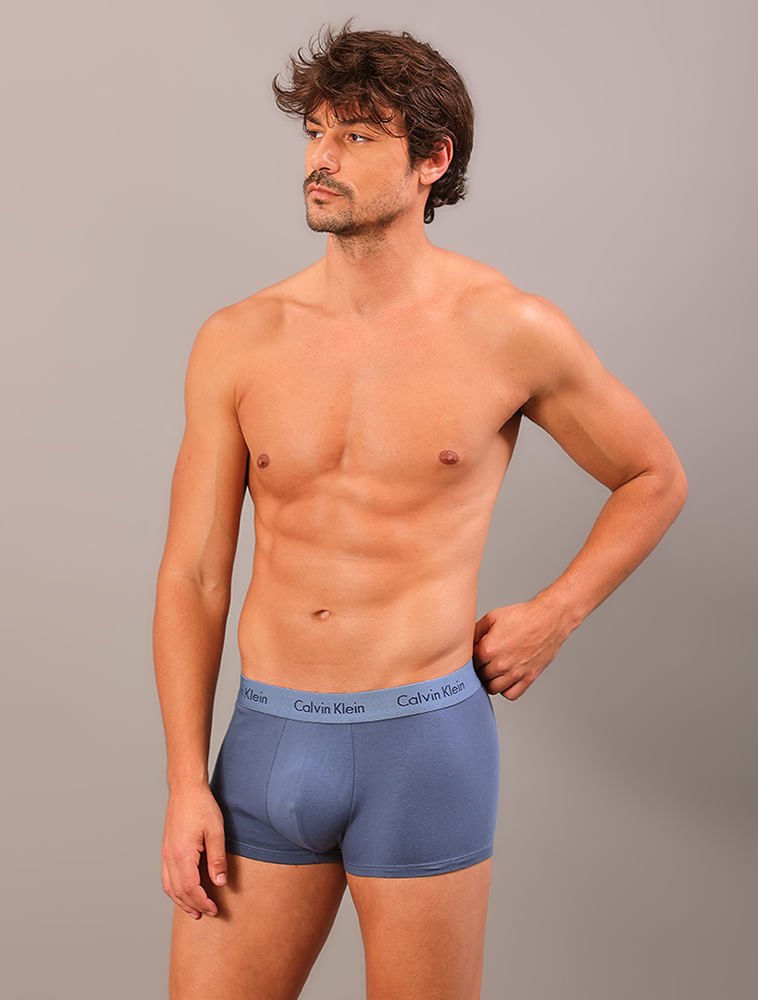 Kit 3 Cuecas Low Rise Trunk - Azul Medio/Azul Marinho