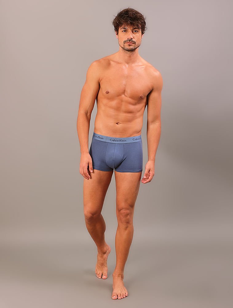 Kit 3 Cuecas Low Rise Trunk - Azul Medio/Azul Marinho Multicores 3