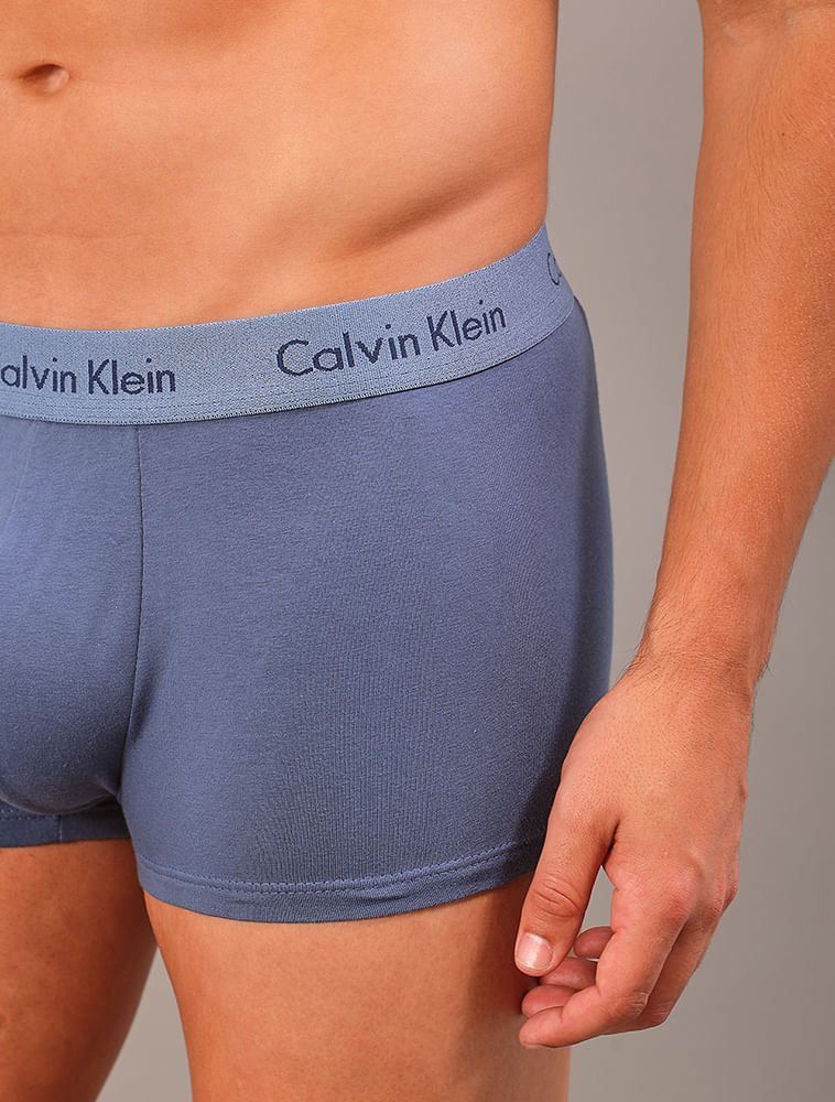 Kit 3 Cuecas Low Rise Trunk - Azul Medio/Azul Marinho Multicores 4