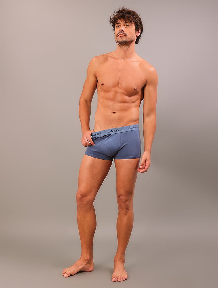 Kit 3 Cuecas Low Rise Trunk - Azul Medio/Azul Marinho Multicores 5