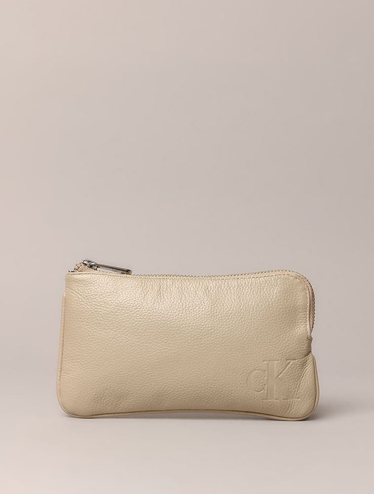 Necessaire Calvin Klein Jeans Feminino Queima Ck - Caqui Claro