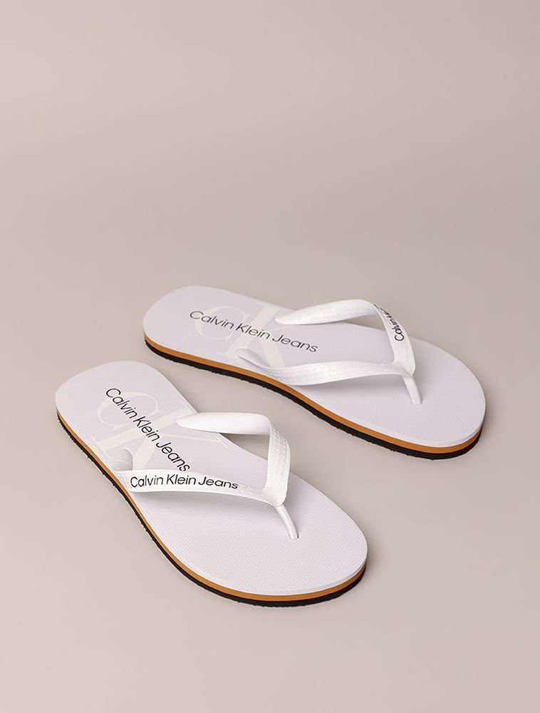 Chinelo Calvin Klein Jeans Re Issue - Branco Branco 2