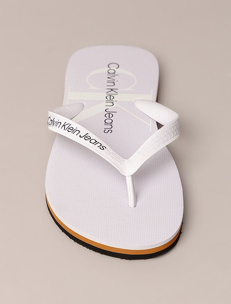 Chinelo Calvin Klein Jeans Re Issue - Branco Branco 4