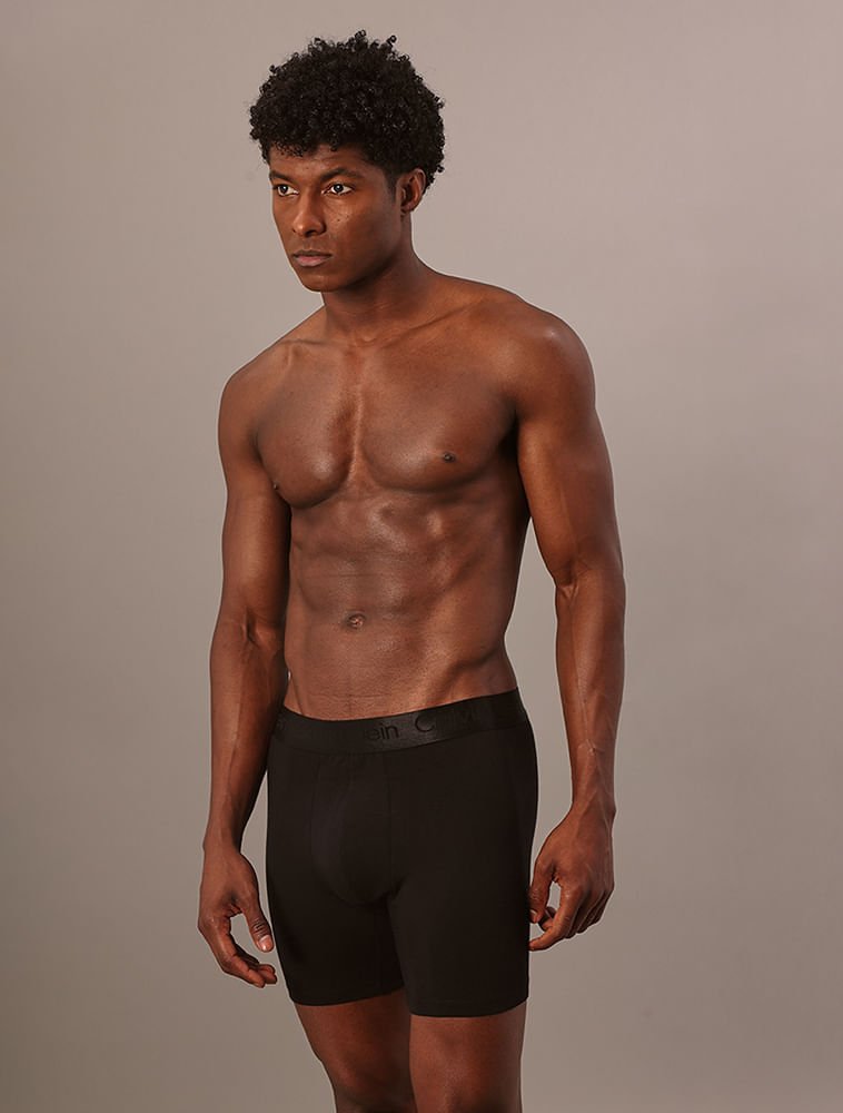 Cueca Boxer Pima Cotton Calvin Klein Underwear - Preto Preto 2