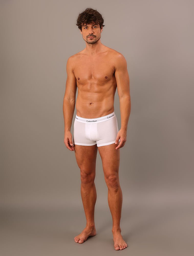 Kit 3 Low Rise Trunk Icon Cotton Stretch - Branco Branco 3