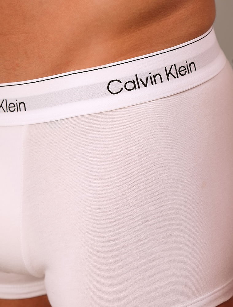 Kit 3 Low Rise Trunk Icon Cotton Stretch - Branco Branco 4