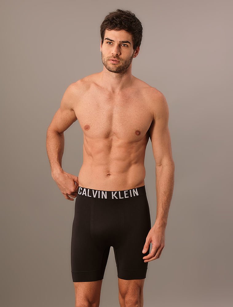 Cueca Long Boxer Intense Power Seamless Calvin Klein Underwear - Preto