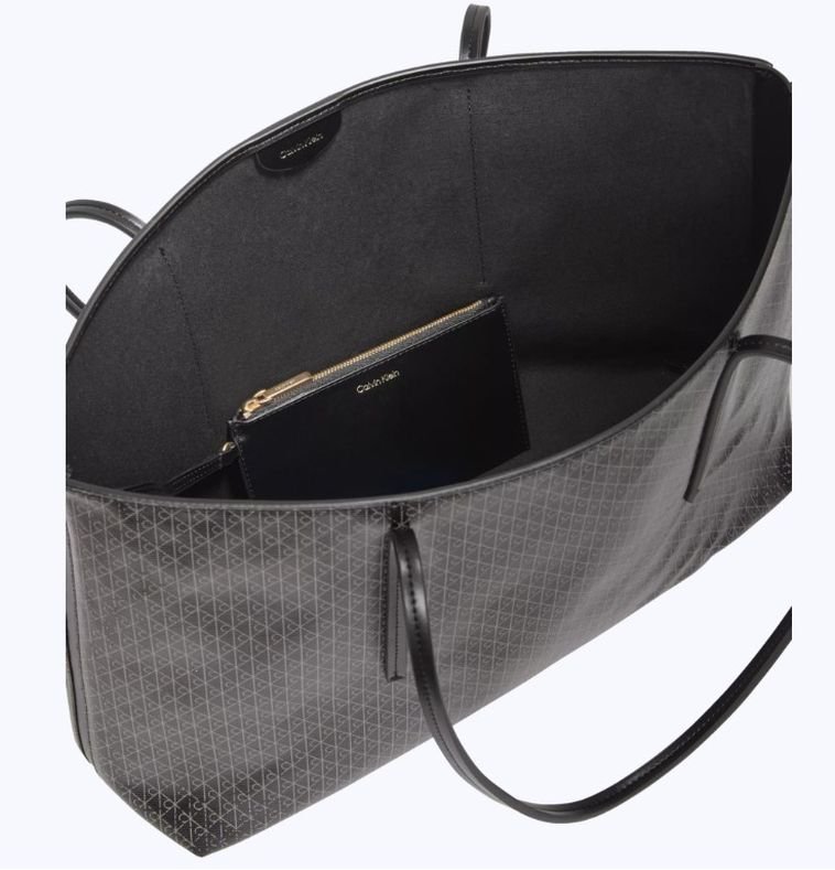 Bolsa Calvin Klein Tote Monograma Estampa Total - Preto Preto 4