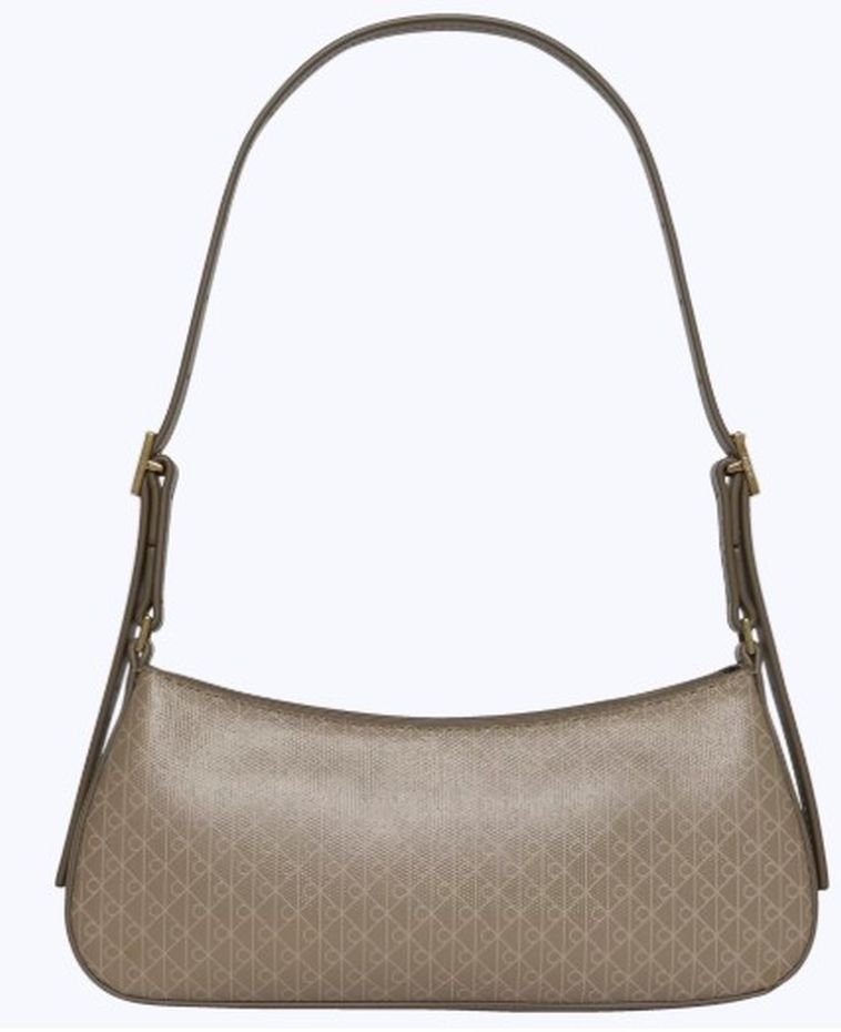 Bolsa Calvin Klein Shoulder Small Monograma Estampa Total - Havana