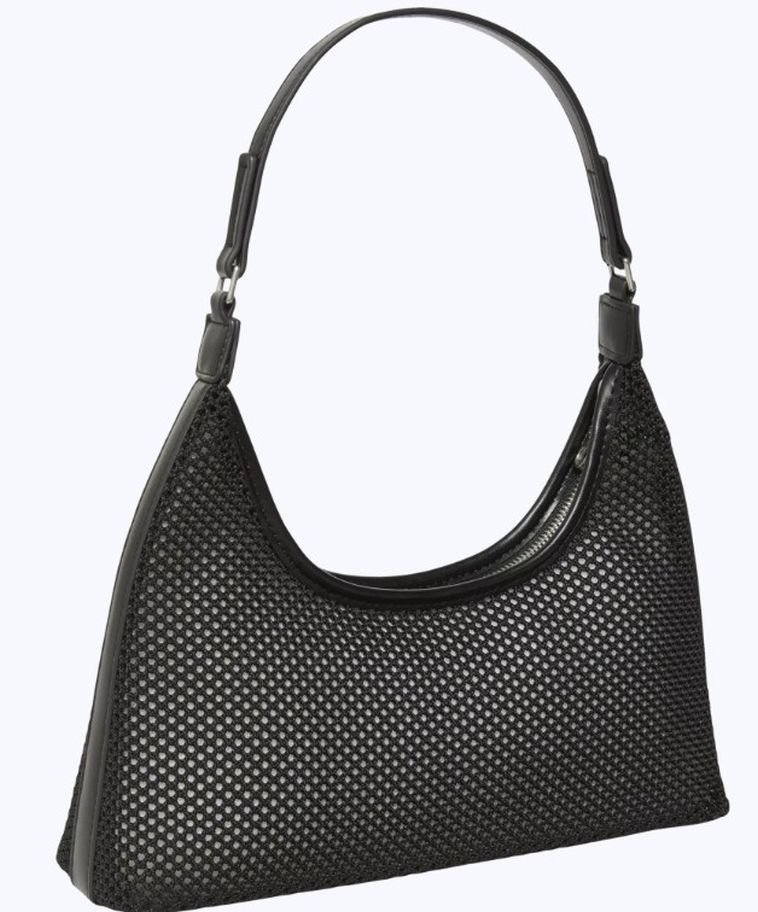 Bolsa Calvin Klein Shoulder Mesh Estampa Total - Preto Preto 2