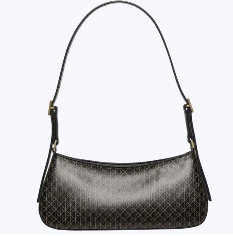 Bolsa Calvin Klein Shoulder Small Monograma Estampa Total - Preto