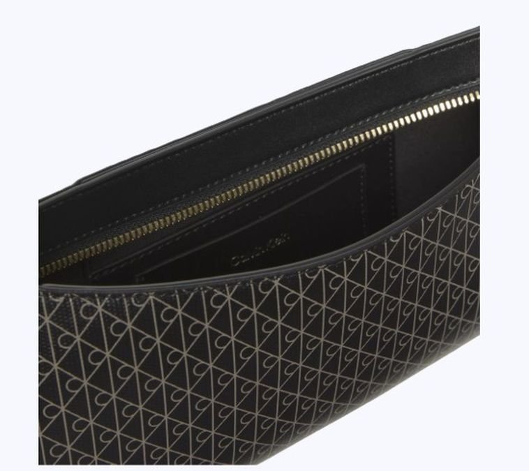 Bolsa Calvin Klein Shoulder Small Monograma Estampa Total - Preto Preto 2