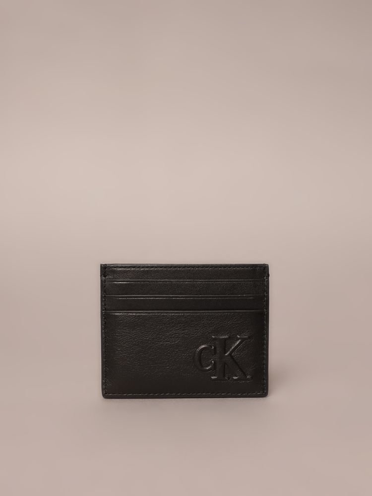Porta Cartão Calvin Klein Jeans Bold Couro - Preto