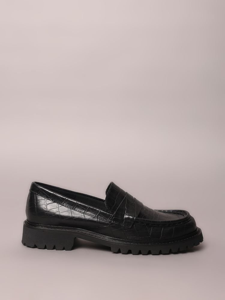 Sapato Loafer Calvin Klein Croco - Preto