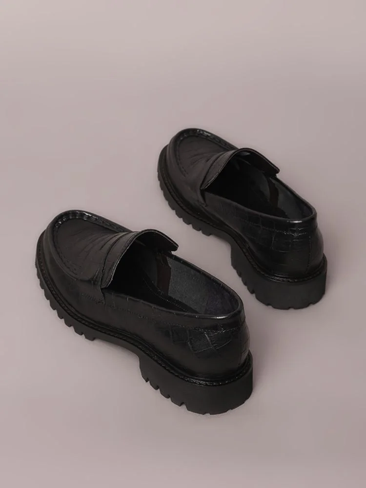 Sapato Loafer Calvin Klein Croco - Preto Preto 3
