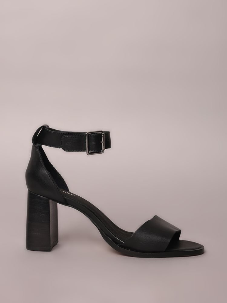 Sandália Calvin Klein Salto Bloco - Preto