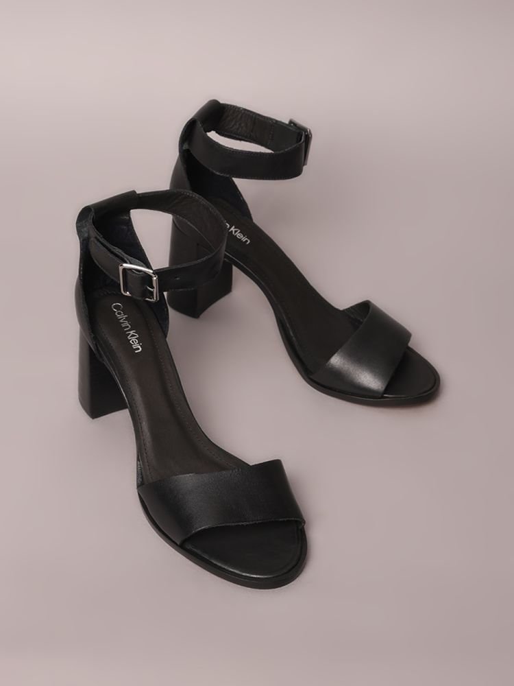 Sandália Calvin Klein Salto Bloco - Preto Preto 2