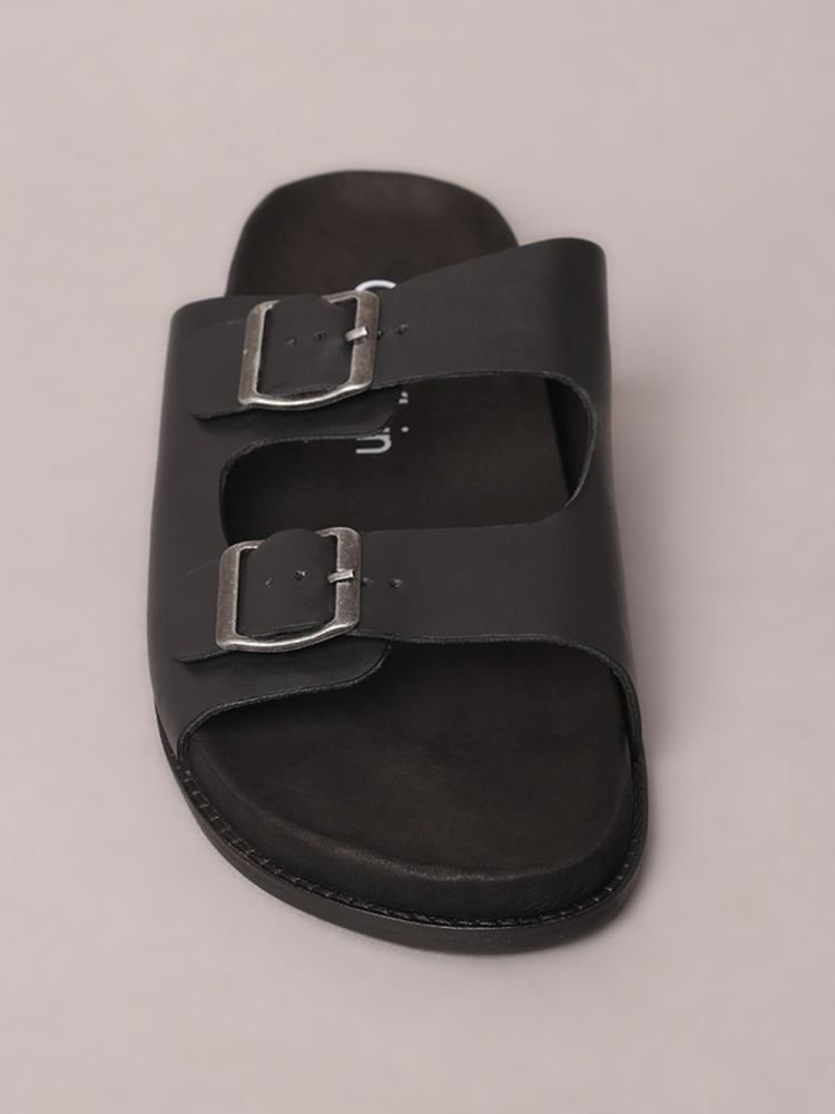 Sandália Calvin Klein Slide Fivelas - Preto Preto 4