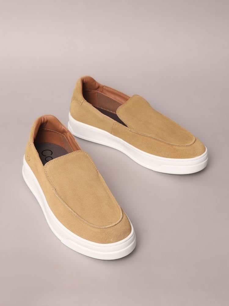 Tênis Calvin Klein Slip On Camurça - Caqui Medio Caqui 2