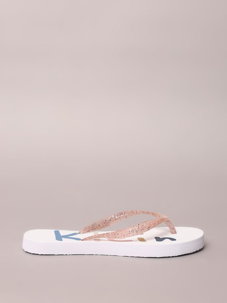 Chinelo Calvin Klein Jeans Colorful - Branco